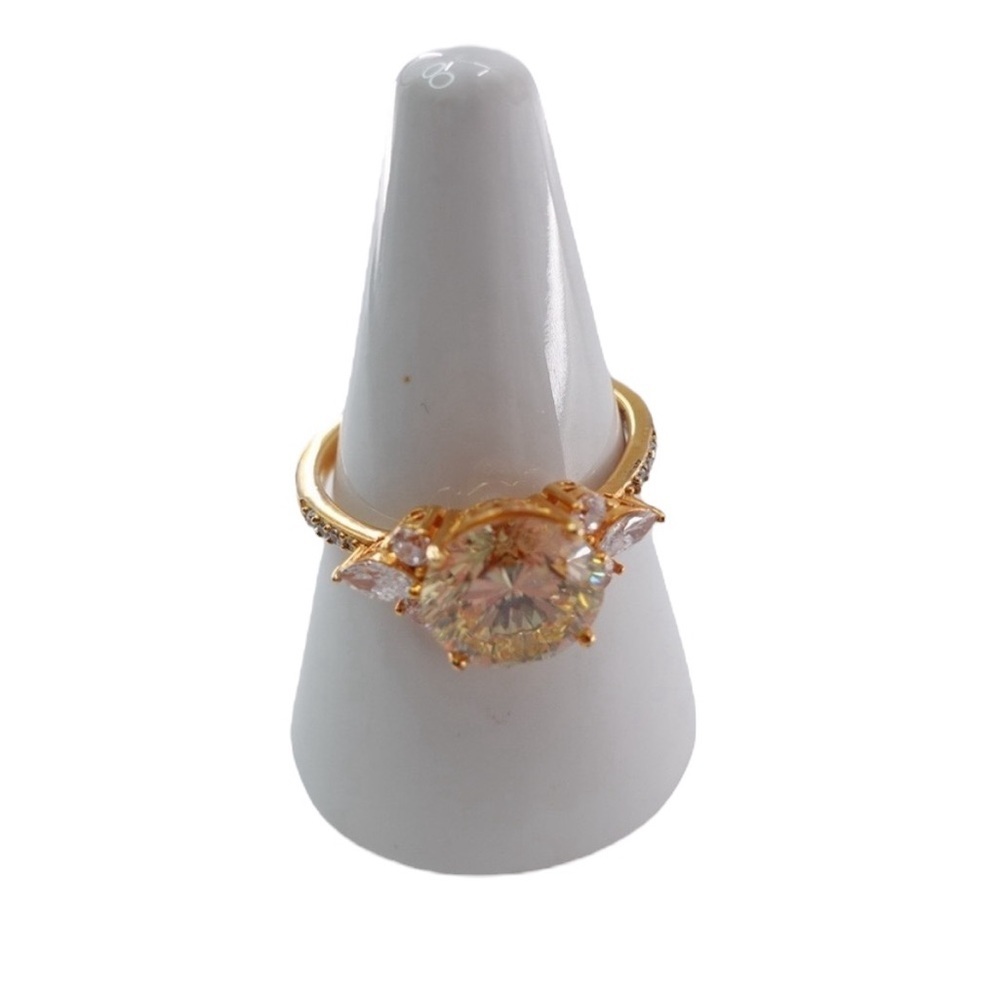 PAJ Rose Gold Tone Sterling Silver 925 & CZ Ring Sz 10 Engagement Anniversary